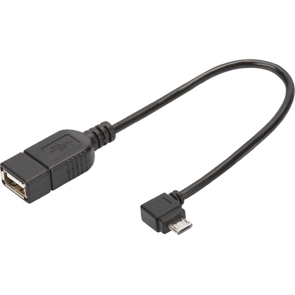 DIGITUS Cble adaptateur USB 2.0, micro USB-B - USB-A, 0,15m