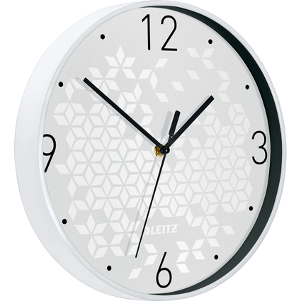 LEITZ Horloge murale WOW, mouvement  quartz, blanc