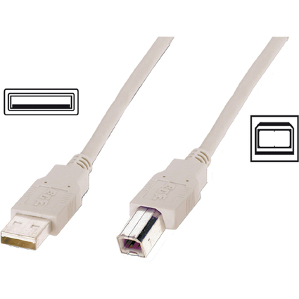 DIGITUS Cble de raccordement USB, USB-A - USB-B mle, 5,0 m