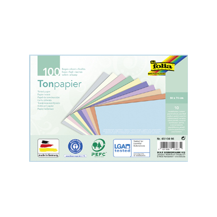 folia Papier de couleur PASTEL, 500 x 700 mm, 130 g/m2
