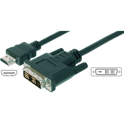 DIGITUS Cble d'adaptateur High Speed, HDMI-A - DVI-D, 5,0 m