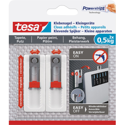 tesa Powerstrips Clou adhsif, pour papier peint et pltre