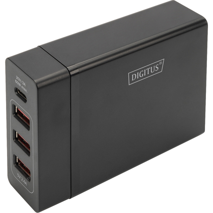 DIGITUS Adaptateur de charge universel USB, 4 ports, noir