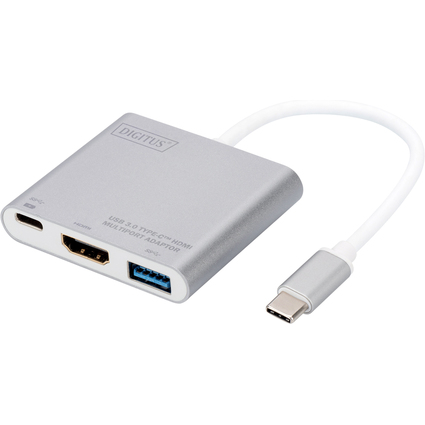 DIGITUS Adaptateur multiports USB 3.0, USB-C - HDMI, argent