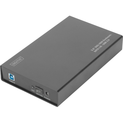 DIGITUS Botier disque dur 3,5" SATA III, USB 3.0, noir