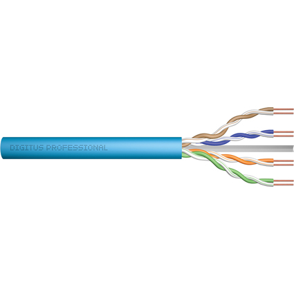 DIGITUS Cble d'installation Cat. 6a, U/UTP, 500 m, bleu