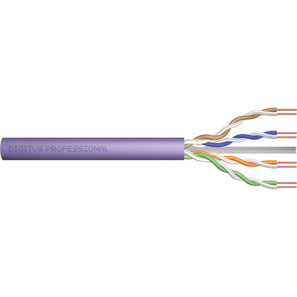 DIGITUS Cble d'installation, cat. 6, U/UTP, 500 m, violet