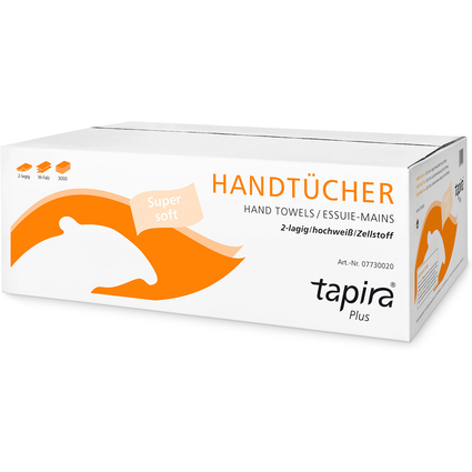Tapira Essuie-mains Plus, 203x320 mm, pli en W, extra blanc
