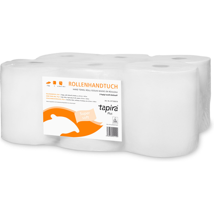 Tapira Rouleau d'essuie-mains Plus, 2 couches, 140 m, blanc