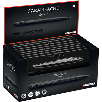 CARAN D'ACHE Stylo  bille 849 BLACK CODE, en prsentoir