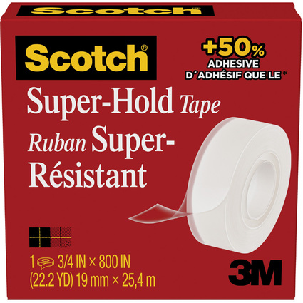 Scotch Ruban adhsif Super-Hold 700K, 19 mm x 25,4 m, carton