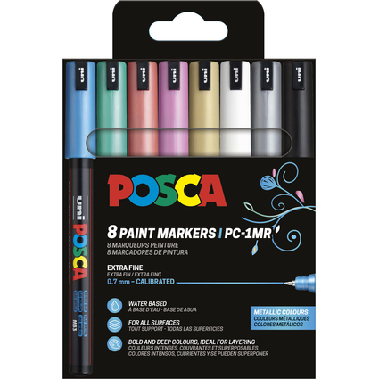 POSCA Marqueur  pigment PC1MR, pochette de 8, assorti