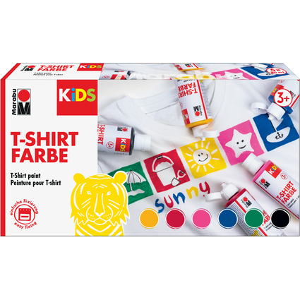 Marabu KiDS Peinture pour tissu "T-Shirt Farbe", set de 6