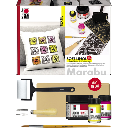 Marabu Kit de transfert textile "Soft Linol Print&Colouring"