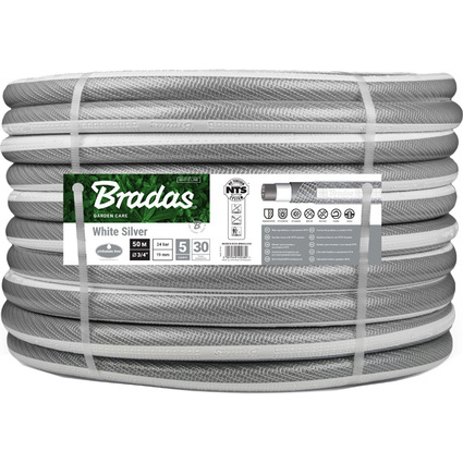 Bradas Tuyau d'arrosage NTS WHITE SILVER, 3/4", 50 m