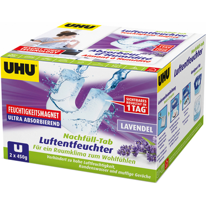 UHU Recharge LAVANDE pour absorbeur d'humidit, 2 x 450 g