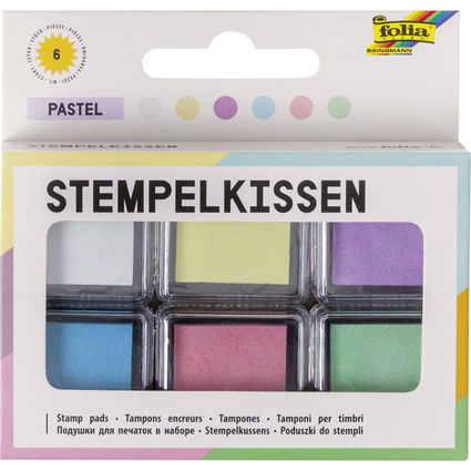 folia Tampon encreur set "Pastel", 6 couleurs assorties