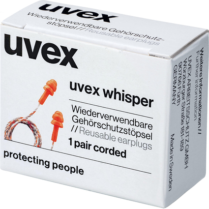 uvex Bouchons d'oreille rutilisables whisper avec cordon