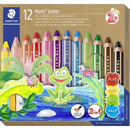 STAEDTLER Crayon de couleur hexagonal Noris junior,tui de12