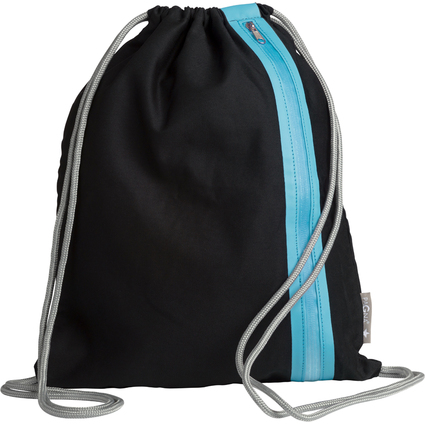 PAGNA Sac de sport  cordelette "Go", noir / bleu azur