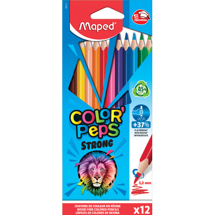 Maped Crayon de couleur COLOR'PEPS STRONG, tui carton de 12