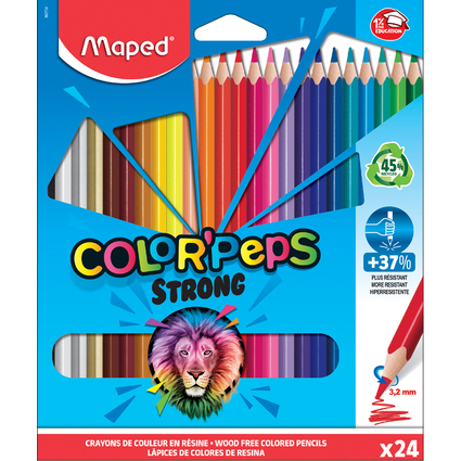 Maped Crayon de couleur COLOR'PEPS STRONG, tui carton de 24
