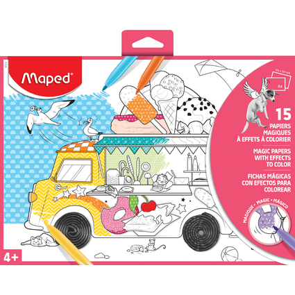 Maped Papier magique  colorier, A4, 15 feuilles, assorti