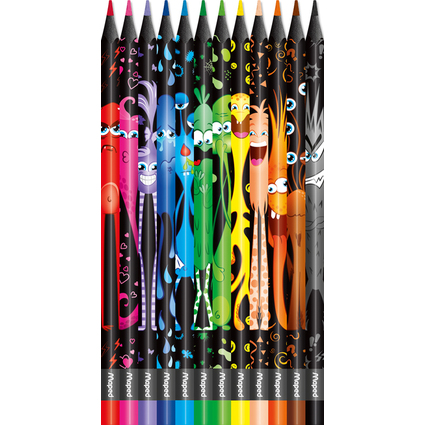 Maped Crayon de couleur COLOR'PEPS MONSTER, tui de 12