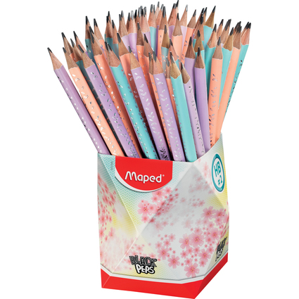 Maped Crayon BLACK'PEPS PASTEL, duret : HB, pot de 72