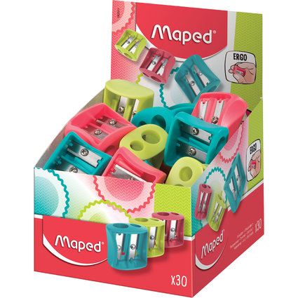 Maped Taille-crayon double Vivo, plastique, prsentoir de 30