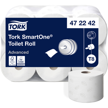 TORK Papier toilette grand rouleau SmartOne, 2 plis, 207 m