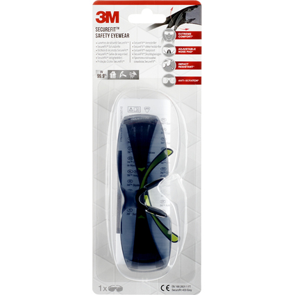 3M Lunettes de protection SecureFit SF400GC1, teinte : gris