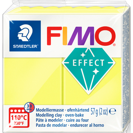 FIMO EFFECT Pte  modeler, cuisson au four, jaune fluo