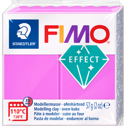 FIMO EFFECT Pte  modeler, cuisson au four, mauve fluo