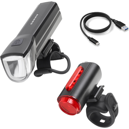 FISCHER Kit d'clairage LED batterie USB TWIN, 30 Lux