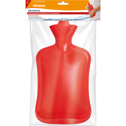 Lifemed Bouillotte, contenance : 2 litres, rouge