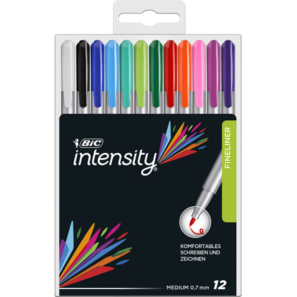 BIC Stylo feutre Intensity Medium, tui de 12, assorti