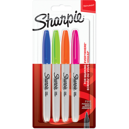 Sharpie Marqueur permanent FINE "Fun", blister de 4