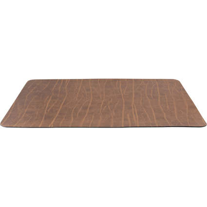 Securit Set de table "RUGA", en cuir vritable, marron