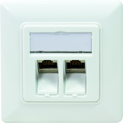 LogiLink Bote de raccordement, cat.6A, 2 x RJ45, blanc