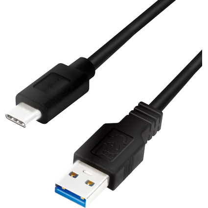 LogiLink Cble USB 3.2, USB-A - USB-C, 0,15 m, noir