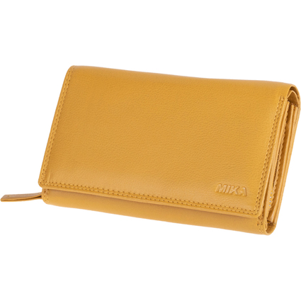 MIKA Portefeuille pour dames, en cuir, couleur : jaune