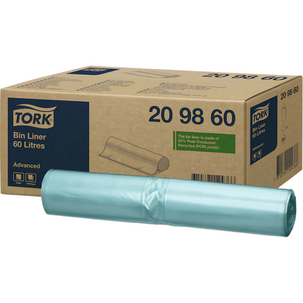 TORK Sac poubelle, vert, System ID: B1, 60 litres