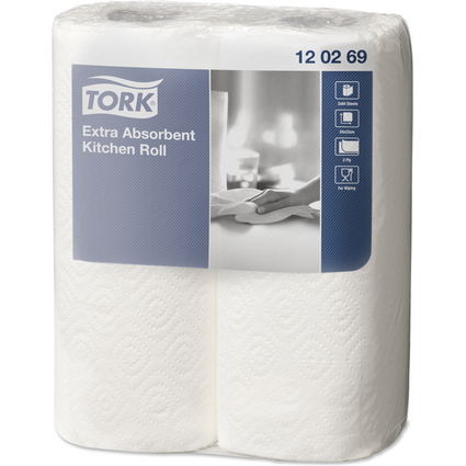 TORK Rouleau de papier essuie-tout, trs absorbant, blanc