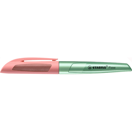 STABILO Stylo plume Flow COSMETIC, vert mtallis/abricot