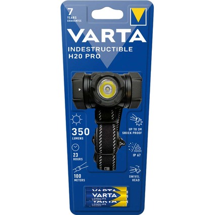 VARTA Lampe frontale "Indestructible H20 Pro", 3x Micro AAA