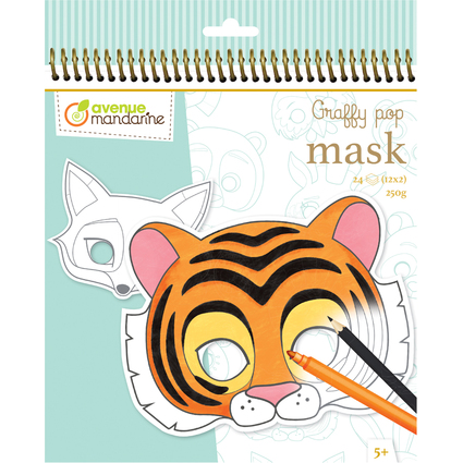 avenue mandarine Carnet de coloriage Graffy Pop Mask Animaux
