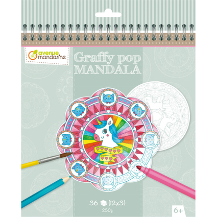 avenue mandarine Carnet de coloriage "Graffy Pop Mandala"