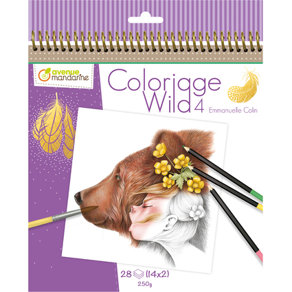 avenue mandarine Carnet de coloriage "Wild 4"