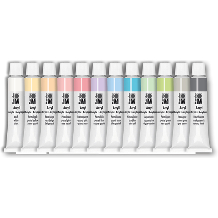 Marabu Set de peinture acrylique "PASTLL", 12 x 12 ml